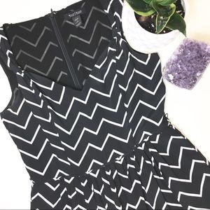 WHBM silk chevron pattern dress